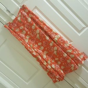 Vintage LAURA ASHLEY Orange Floral Button Skirt